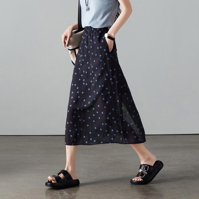SOFSIL Women s Polka Dot A-Line Midi Skirt 28/L
