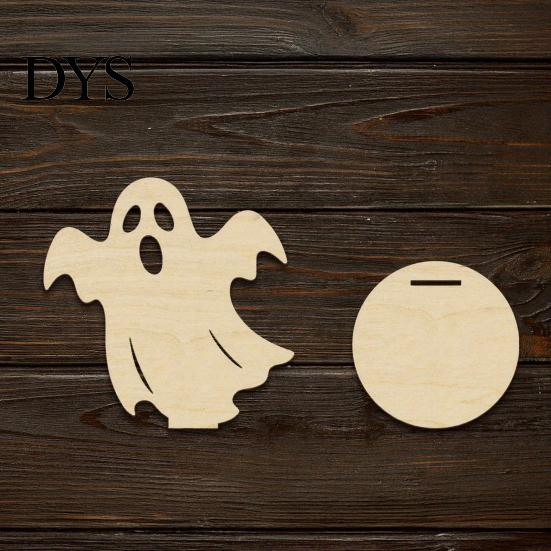 Split Bracket Candle Holder Halloween Ghost Shadow Candles Holder, Spooky Wooden Candlestick Decoration, Funny Party Props Vintage Tea Light Stand for