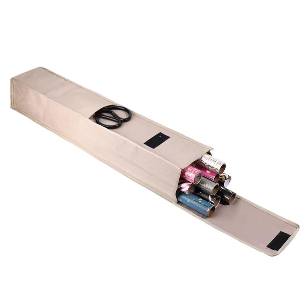 Oxford Cloth Wrapping Paper Organizer Wall Hanging Gift Wrapping Roll Organizer for Home бежевый 800₽