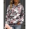 Herbstblumen Totenkopf 3D-Druck Hoodies Damen Mode Lässig Harajuku Sweatshirts Übergroß Kapuzenpullover Damen Trainingsanzug Kleidung