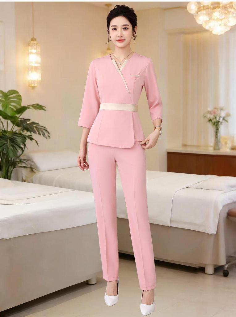 Autumn Chinese Style Beauty Salon Women's Workwear Set