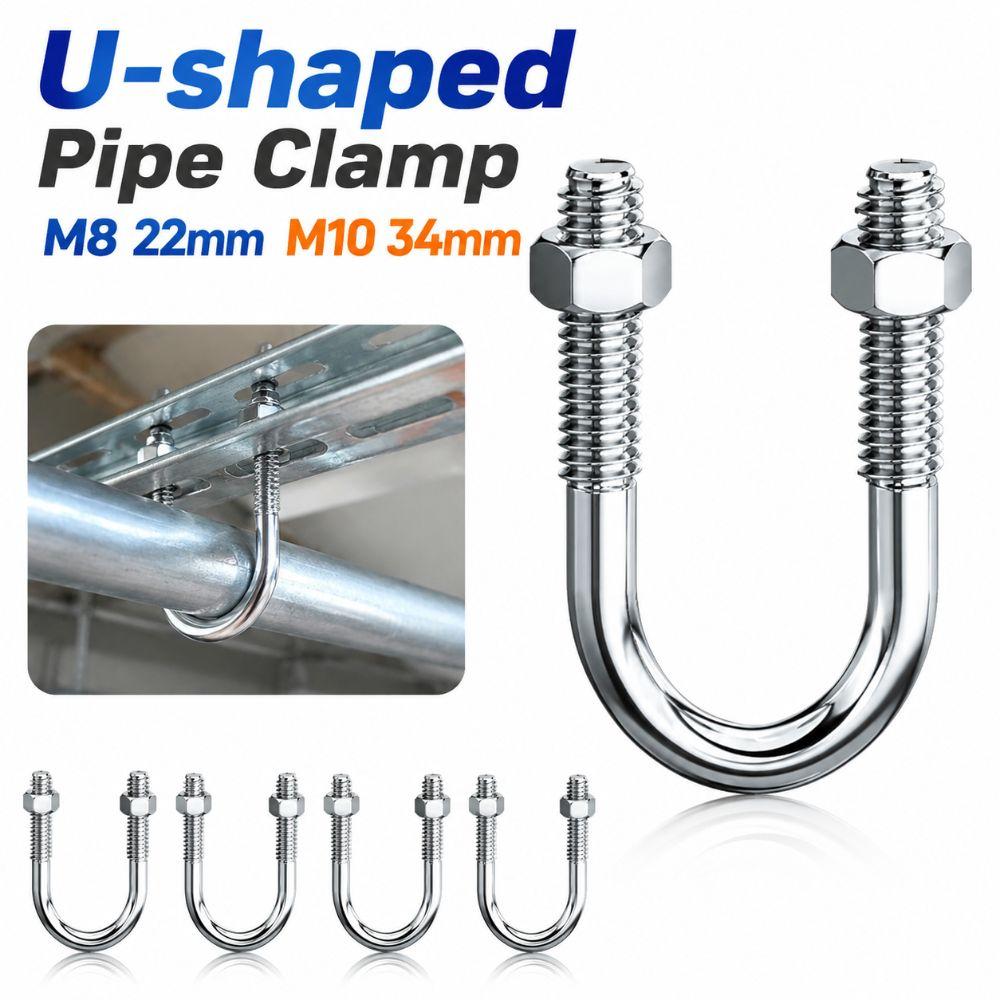 Multifunctional U-shaped Pipe Clamp with Screw Nut Fixed Clamp Pipes, Building Fasteners