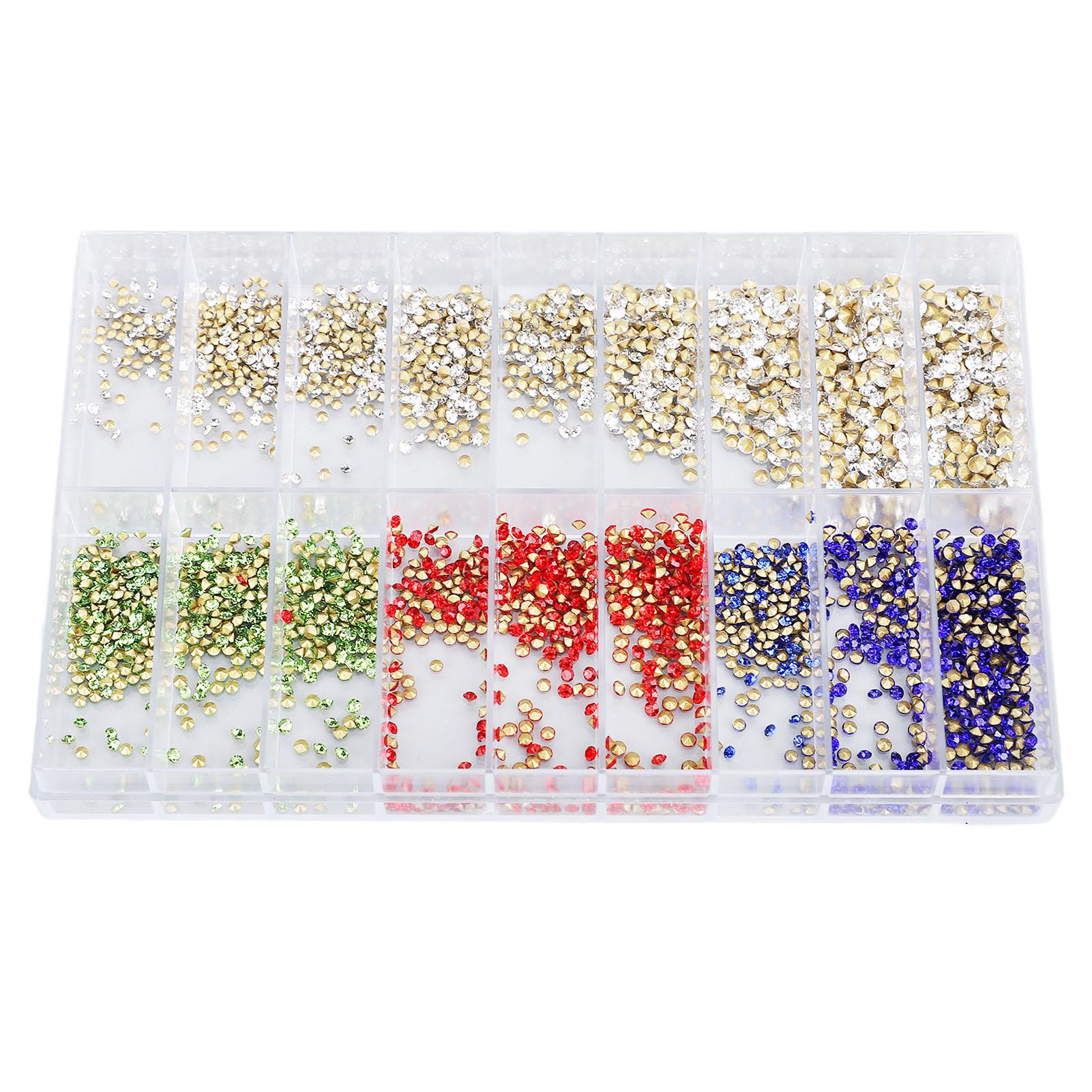

1 коробка 18 сеток цветных стразов набор для рукоделия ювелирные изделия одежда чехол для телефона