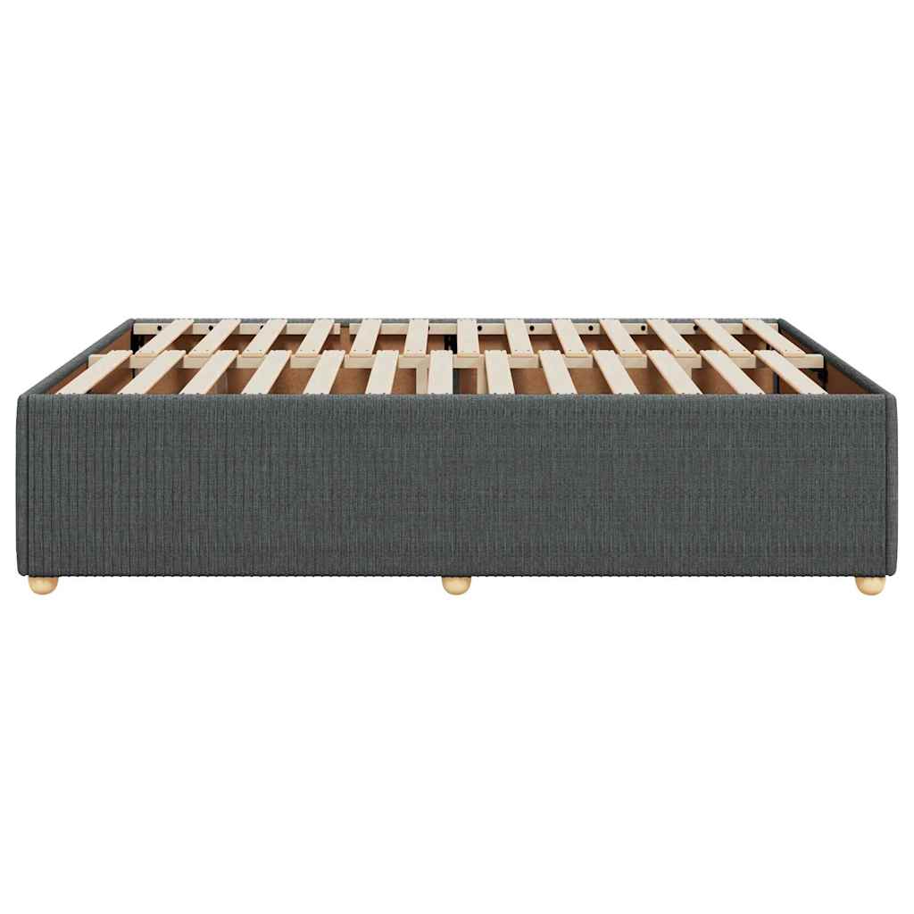 Vidaxl Bed Frame Without Mattress, Dark Gray, 140X190 Cm, Fabric Upholstered