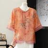 Elegant New Chinese Style Printed Summer Blouse for Women