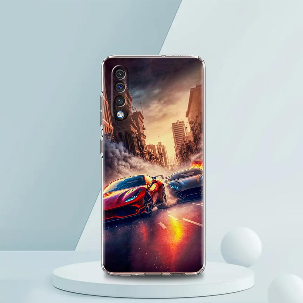 New Sports Car Shape Transparent Phone Case for Samsung Galaxy A12 A22 A50 A70 A40 A10 A20 A30 A02 A03S A04 Cover Silicone Shell
