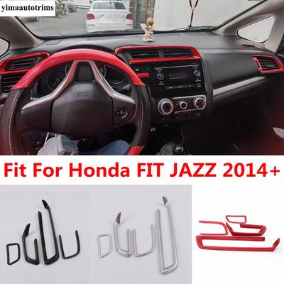Dashboard Central Middle Air AC Conditioning Outlet Vent Frame Decoration Cover Trim Accessories For Honda FIT JAZZ 2014 -