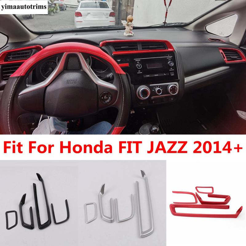 Dashboard Central Middle Air AC Conditioning Outlet Vent Frame Decoration Cover Trim Accessories For Honda FIT JAZZ 2014 -