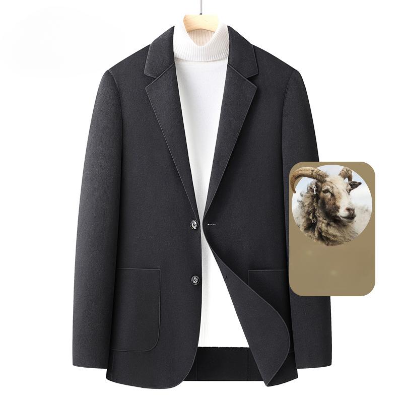 Autumn and Winter New Wool Suit Hand-sewn Double-sided Woolen Suit Men's Slim Suit Wool Jacket Men's Clothing