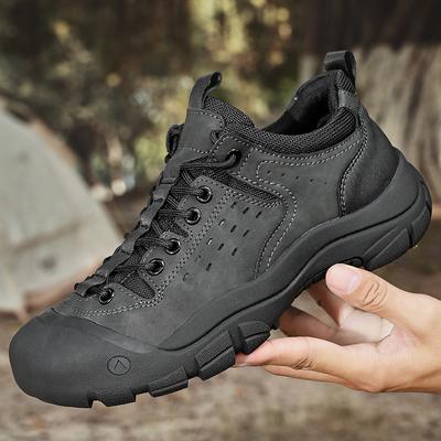 Fashion Men's Hiking Shoes Waterproof Wear-resistant Sports Camping Climbing Shoes Outdoor Trekking Tourism Black Fishing Hunting Boots