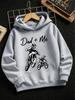 Boys' stylish winter hoodie featuring a black motocross rider graphic—perfect for autumn and winter sports activities.
