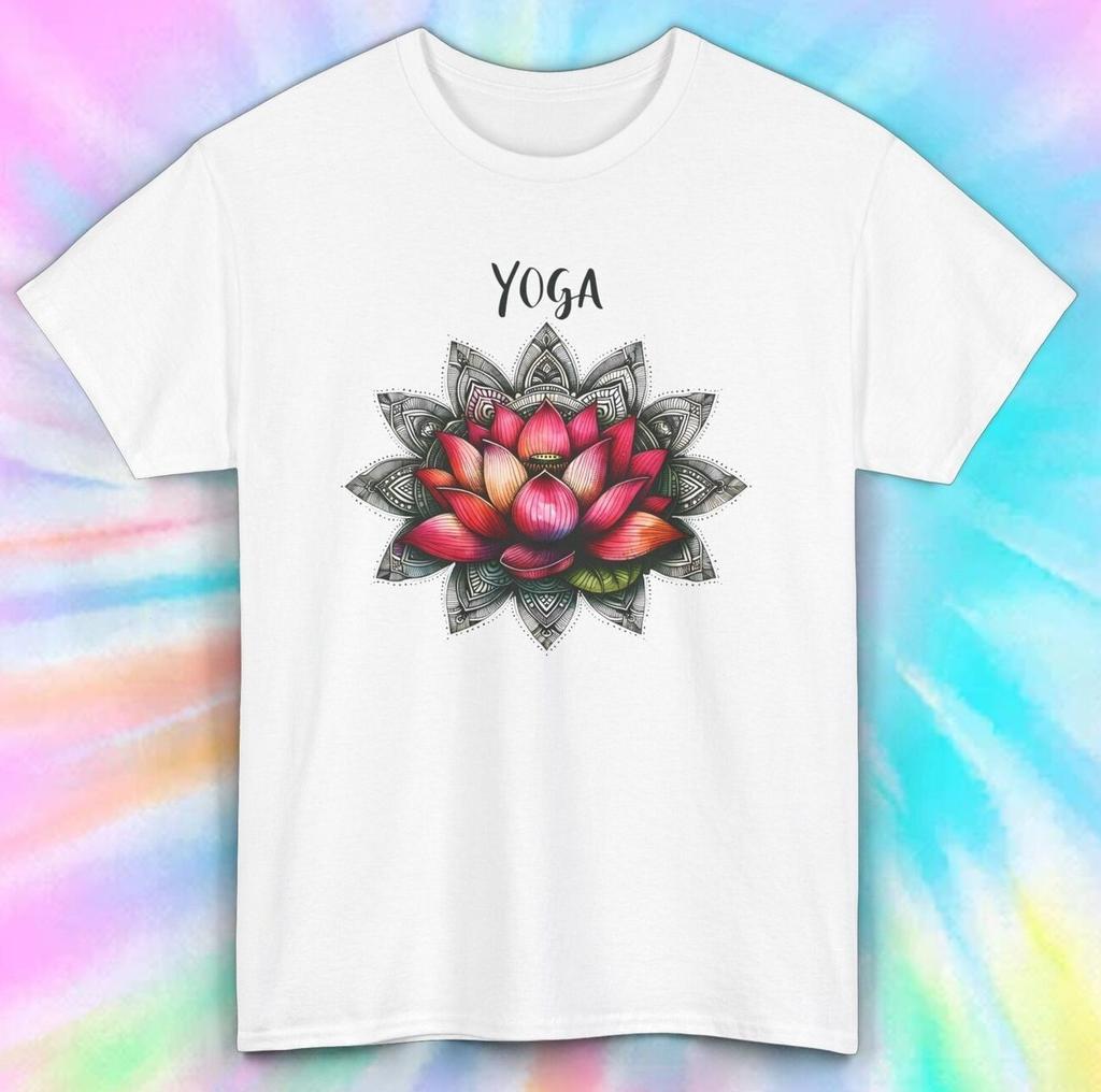 Yoga Shirt | Lotus Flower Mandala Graphic Tee S-4xl