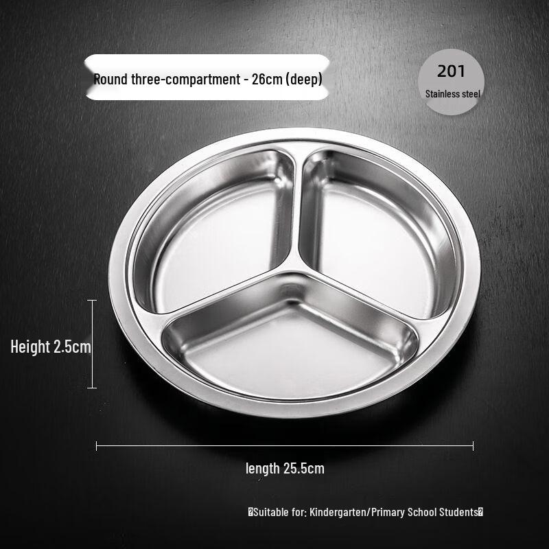 Anmu Stainless Steel 5-Compartment Meal Tray