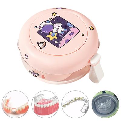 Yousheng Portable Denture Case with Mirror RemovableTray Leak-proof Compact Denture Bath Storage Box for Braces