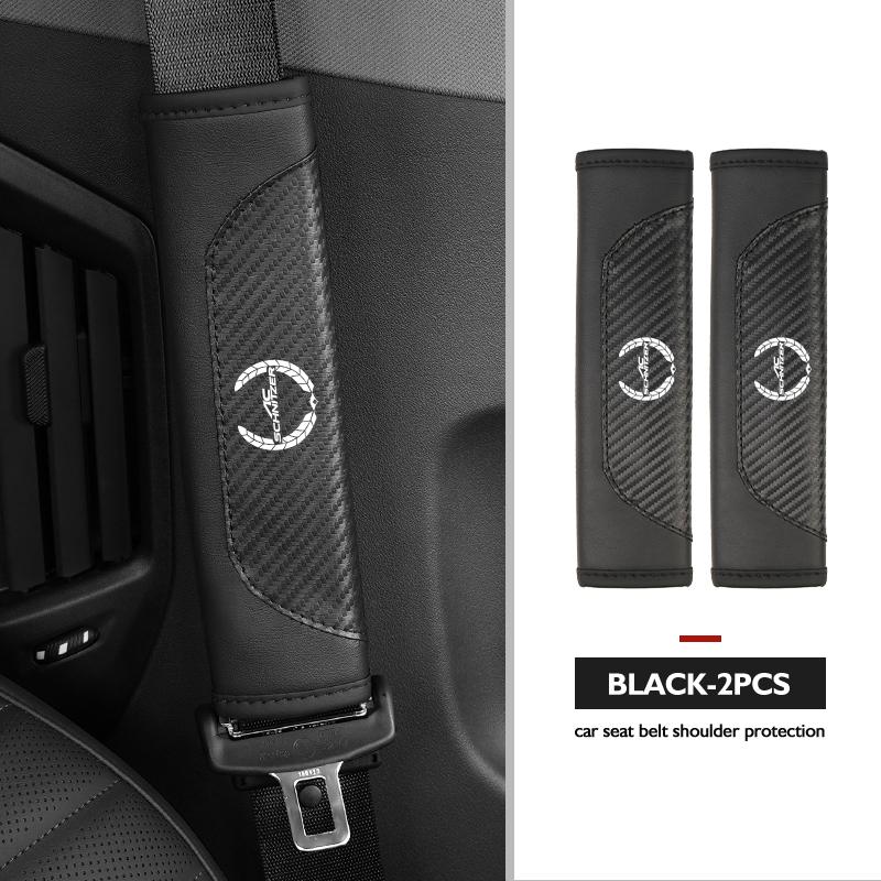 Leather Car Seat Belt Cover Protect Shoulder Strap Padding For BMW Performance M Alpina E71 E83 F30 M6 F01 F20 X1 X2 X3