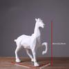 Horse Sculpture Figurines Resin Abstract White Black Solid Modern Ornaments Geometric Statues