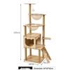 Large Wooden Cat Tree & Scratching Post with Space-Saving Design - Integrated Climbing Frame & House