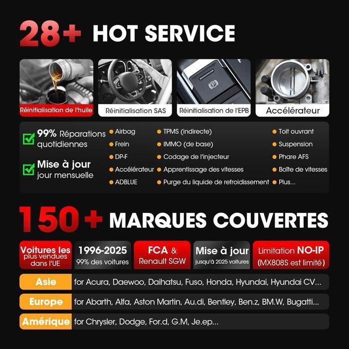 Valise de Diagnostic - AUTEL - MK808K-BT - Diagnostic bidirectionnel - 3000+ Tests actifs - Bluetooth sans fil