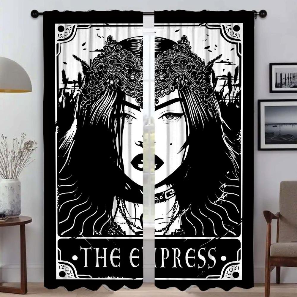 Read the Tarot Cards Elegant Room Curtains for Living Room Blackout Curtain Tulle for Bedroom Home Interior Curtains 2 Pieces