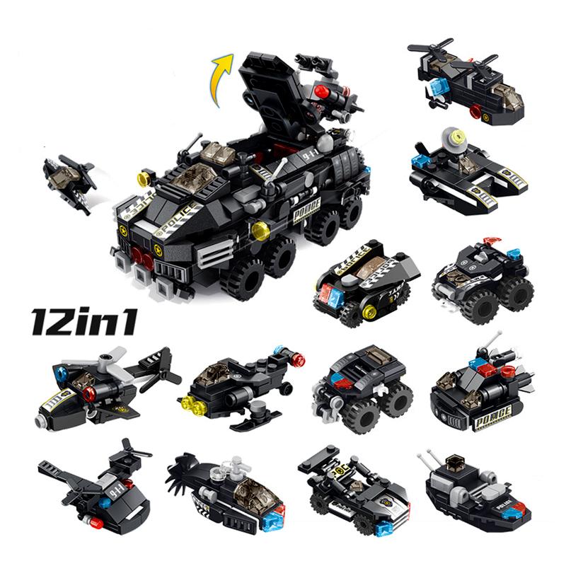 

Трансформация 6 в 1, городской полицейский динозавр, меха, деформация, робот-охранник, набор просветляющих блоков, детское образовательное здание 633010