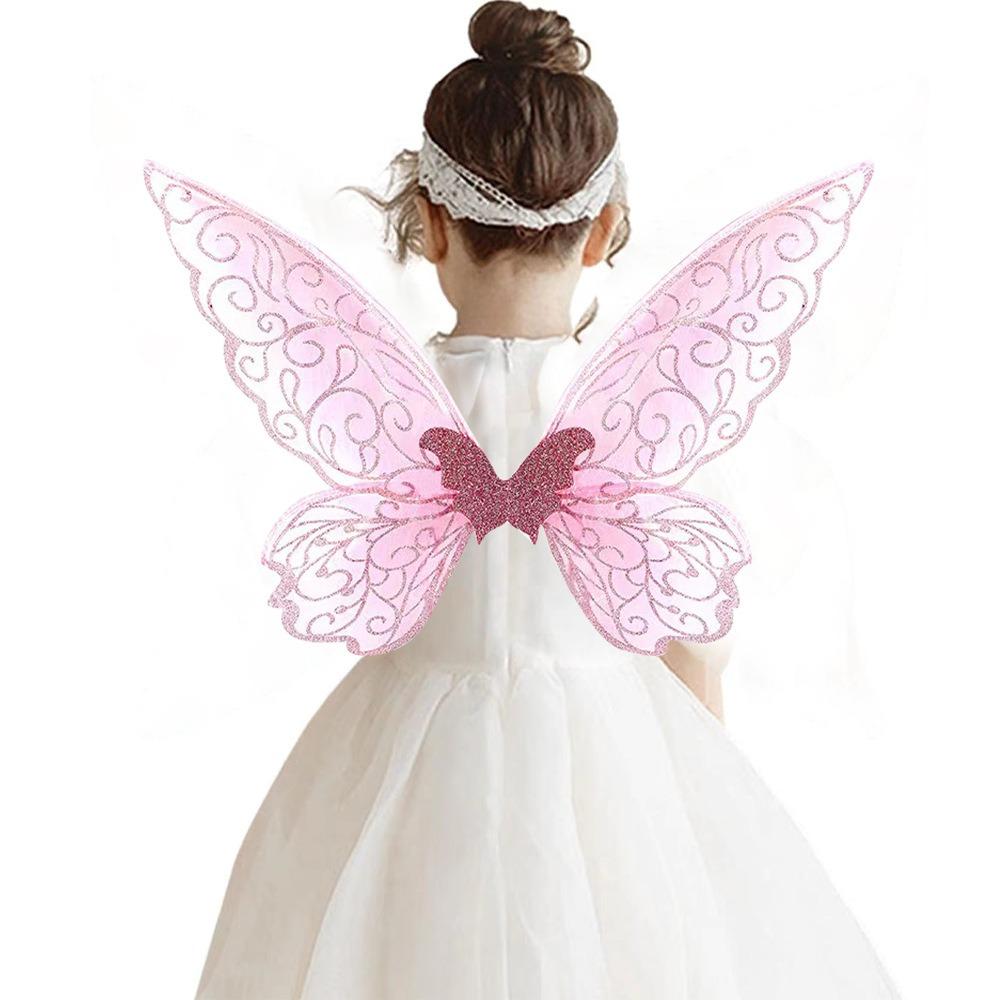 Adult Children's Party Light Gold Butterfly Wings Props Children's Day Performance Elf Wings