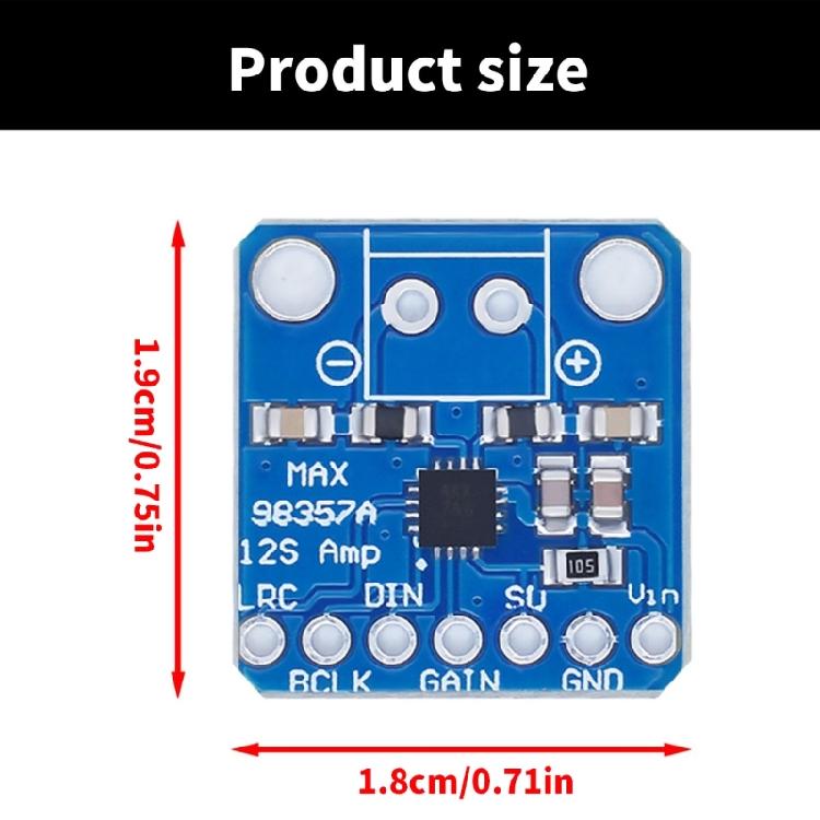 MAX98357A Miniature Auditory Amplifier Module Amplifier Board with Bridge Tied Load Output 5V Enhances Sound