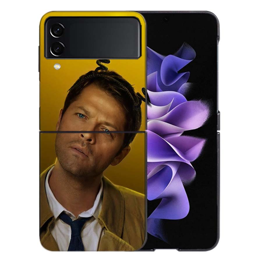 Angel Castiel Supernatural Coque For Samsung Z Flip7 6 Galaxy Case Shockproof Z Flip5 Z Flip3 4 5G Hard Cover Phone TPU PC Hard