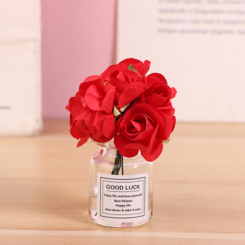 

Украшение для автомобиля Милая имитация вазы с розовыми цветами Украшение приборной панели автомобиля Гаджеты для женщины Автоаксессуары