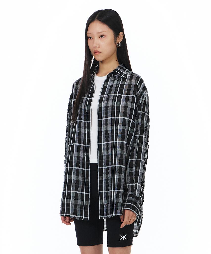 Yunse Unisex Check Shirt (Black)
