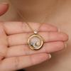 MamacitaSlay 316L Stainless Steel Celestial Pendant Necklace 18K Gold Plated Waterproof Jewelry Gift For Women Everyday Wear
