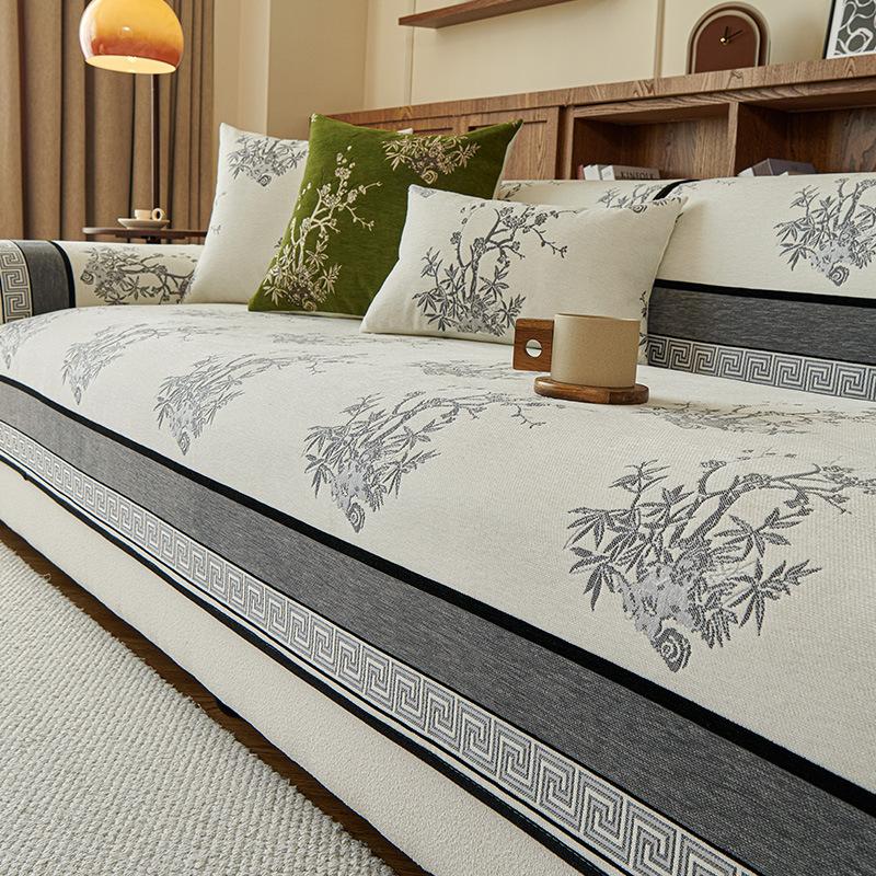 

Chenier New Chinese Sofa Cushion Non-Slip And Dirt-Resistant Four-Season Universal Straight Row Seat Cushion, High-End Sofa Cover 90*70cm