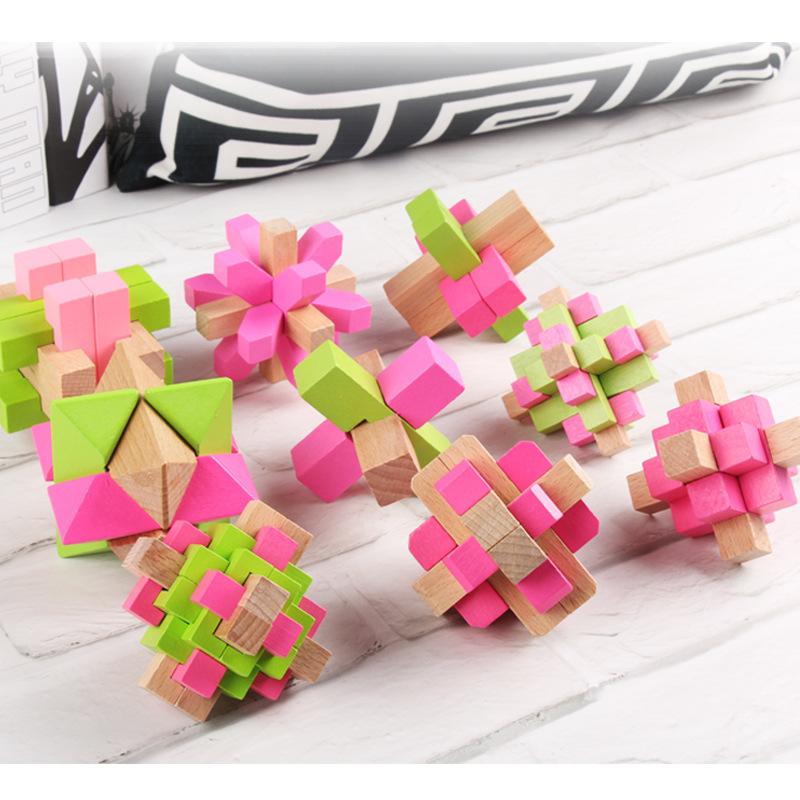 Toy Luban Lock Six-piece Nine-piece Kongming Lock Unlock Children's Puzzle Adult Brain Games