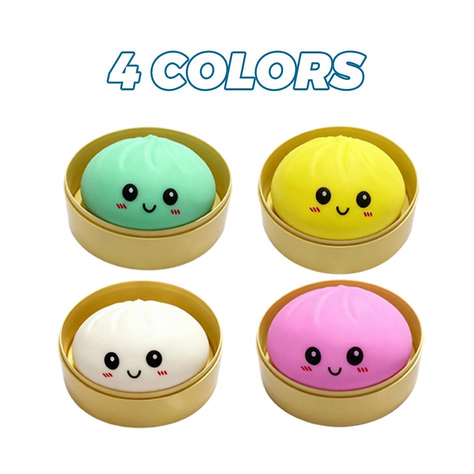 1-4pcs Colorful Simulated Dumpling Squishy Relaxing  Antistress Enhance Happiness Rebound Squeeze  Toy