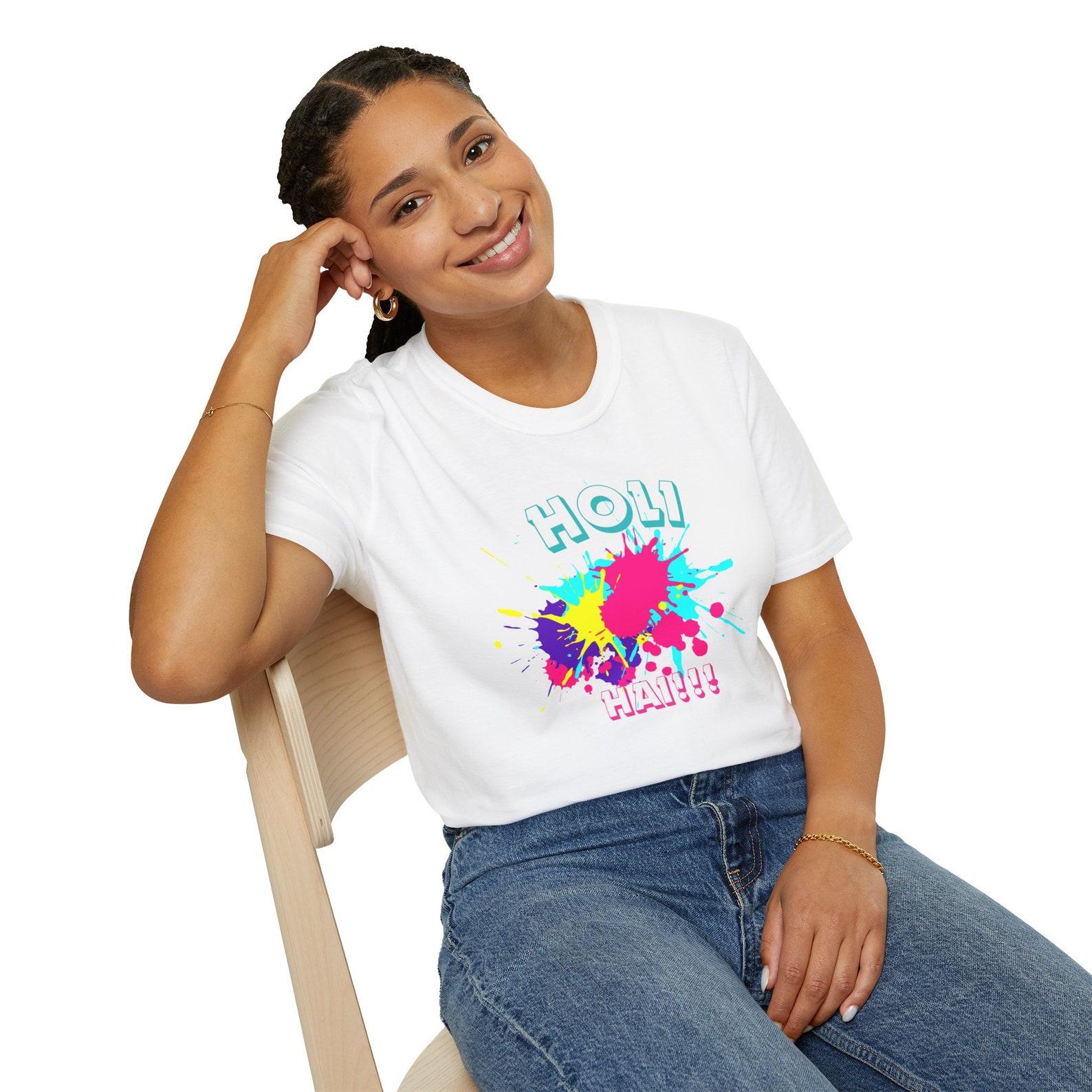 Holi Hai T-Shirt, Colorful Festival Tee L
