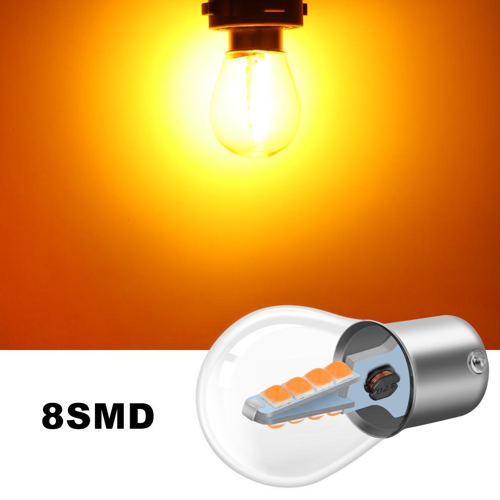 

2 шт. 1156 1157 светодиодные лампы BA15S BAY15D P21W P21/5W LED R5W R10W автомобильные указатели поворота фонарь заднего хода 3030 чипы 12 В автомобильные белые красные желтые 1157 BAY15D P21/5W жёлтый