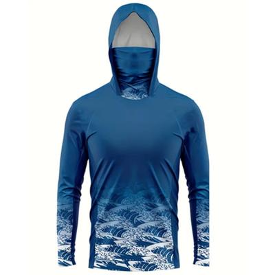 Mens Quick-Dry UV Protection Fishing Hoodie Lightweight Breathable Milk Silk Outdoor Sport Shirt Hiking Camping