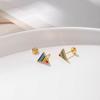 New Earrings Rainbow Color Geometric Drip Earrings Stylish Simple Style Jewelry Women