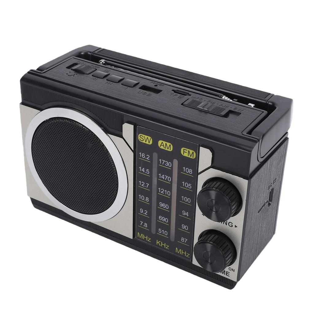 Retro Bluetooth Speaker AM FM SW Radio Vintage Wireless Speaker Rechargeable with Telescopic Antenna for Home Car