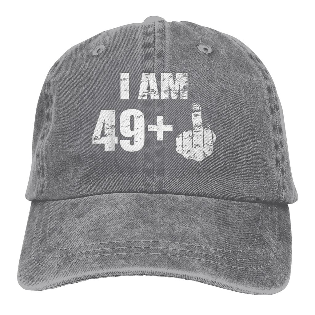 I Am 49 Plus Middle Finger Funny 50Th Birthday Gift Baseball Cap Men 50 Years Old Born in 1971 Caps  Women Snapback Caps