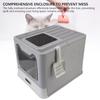 Enclosed Cat Litter Box With Drawer Stainless Steel Easy to Clean Foldable Top Exit Kitty Litter