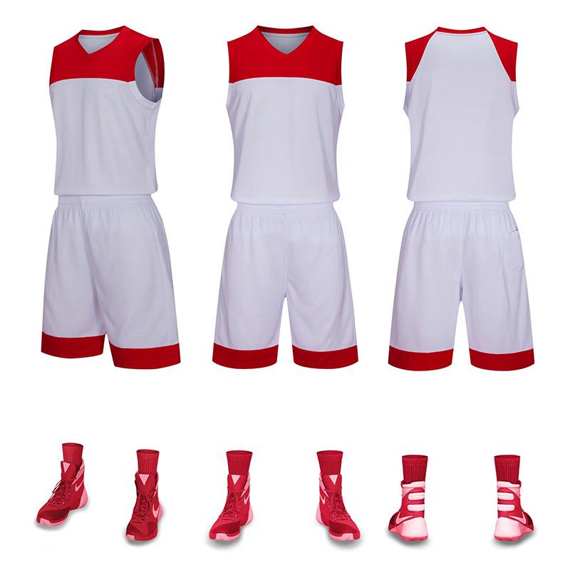 Men's Reversible Basketball Uniform Set - Printed Team Jersey & Shorts