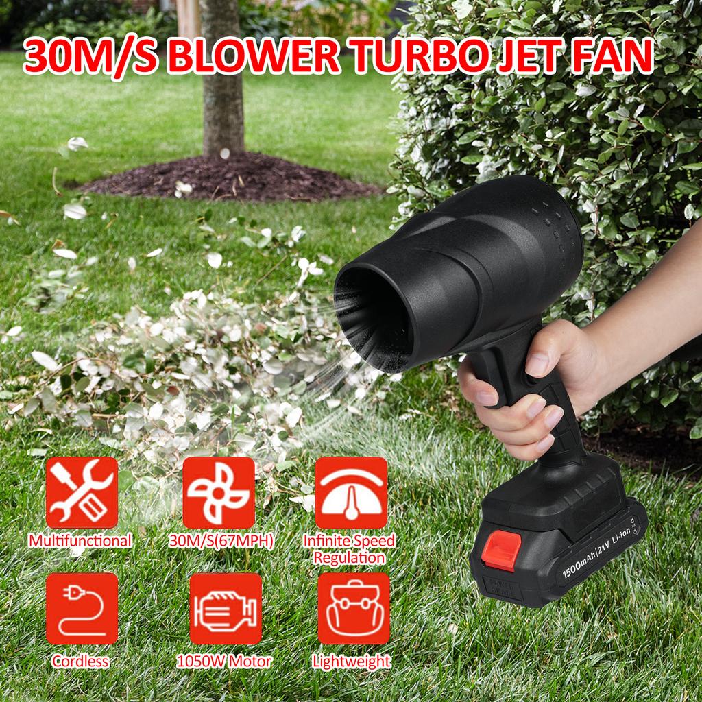 Cordless Dust Blower, 1050W Powerful Air Blower Turbo Jet Fan, Handheld Blower Sawdust Blower 30Ms