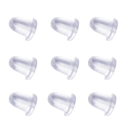 200Pcs Replacement DIY Soft Clear Silicone Earring Safety Backs Clutch Stopper