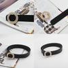 Round Waist Buckle Belt Womens Leather Material
