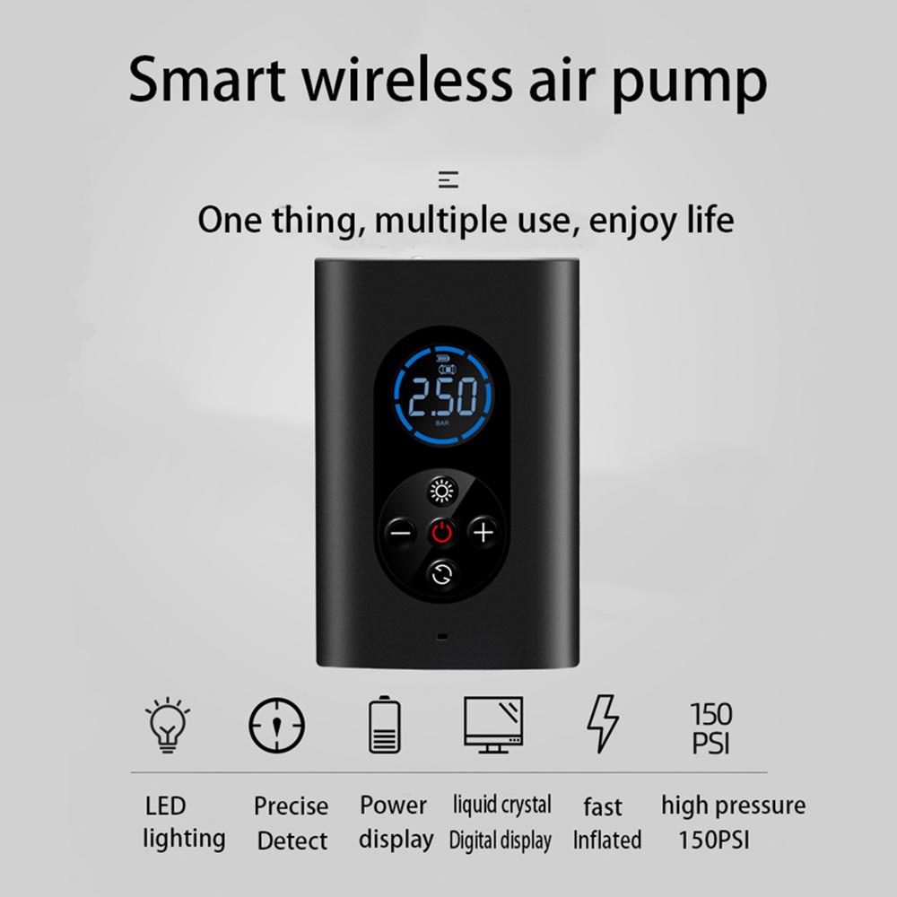 Car Air Pump Cordless Portable Vehicle Tire Inflator Smart Wireless Air Pump Tire Electric Air Pump
