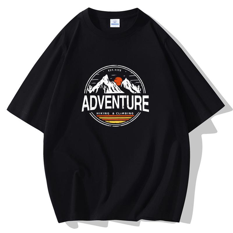 S-5XL Męski luźny T-shirt z krótkim rękawem Sunset 100% bawełna