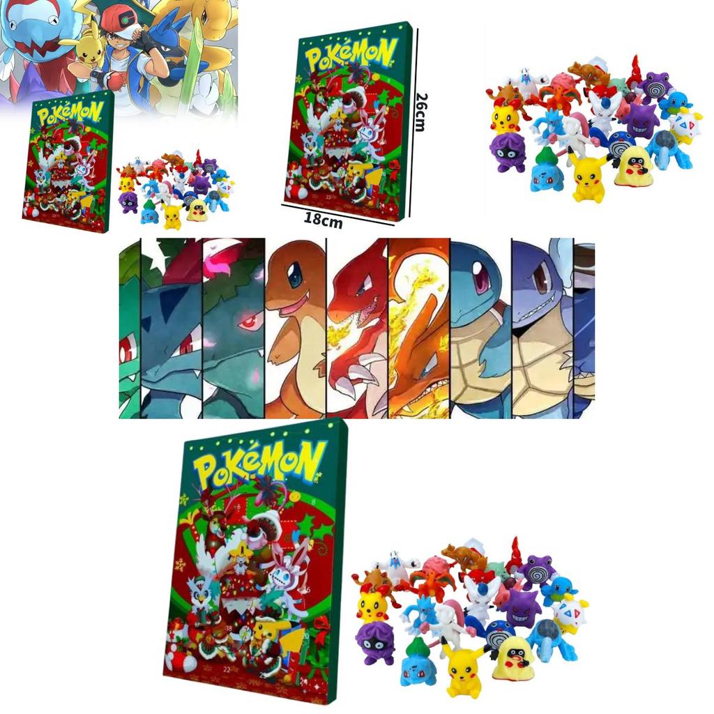 Pokemon Christmas Countdown Calendar With 24 Plastic Toys For Kids And Collectors