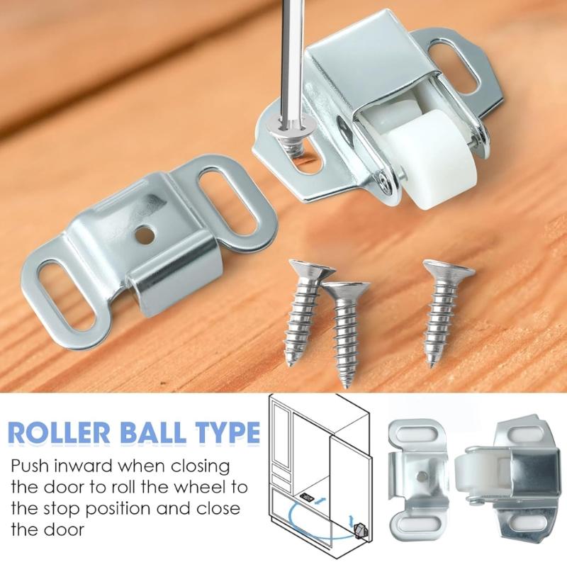 20Pcs Quiet Roller Latches Zincs Alloys Mailbox Replacement Roller Catches Latches for Mailbox Door Cabinet Closing Closures