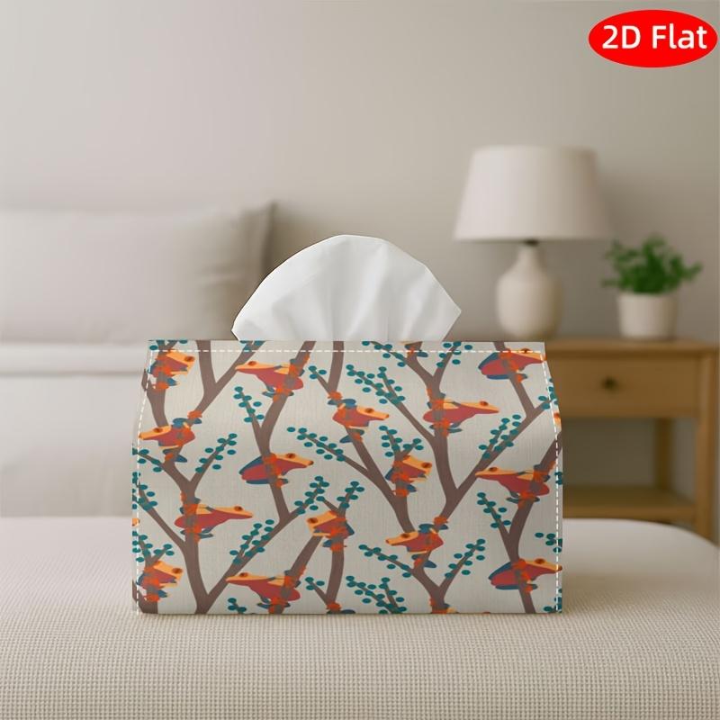 1pc Tissue Box, 2D Flat, Red, Eyed Tree Frogs Neutral Retro Sportswear. Suitable for Kitchen, Car, Elegant Decorative Box, Intended for Living Room, B