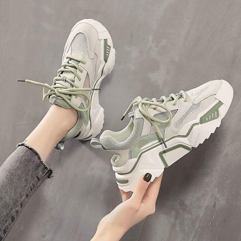 Fashion Sports and leisure shoes 2025 summer thin hollow breathable dad shoes toe cap sandals thick soled mesh women's shoes